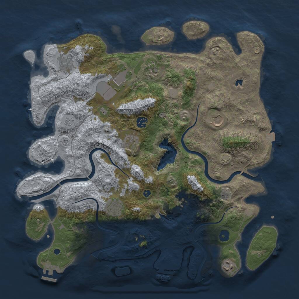 Rust Map: Procedural Map, Size: 4000, Seed: 3029, 15 Monuments