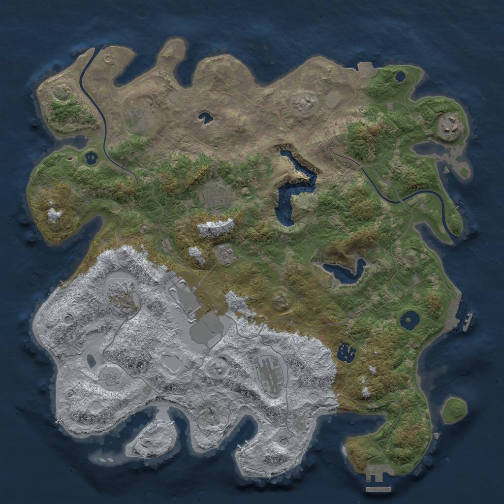 Rust Map: Procedural Map, Size: 4000, Seed: 824374, 14 Monuments
