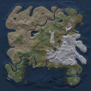 Thumbnail Rust Map: Procedural Map, Size: 4600, Seed: 4, 16 Monuments