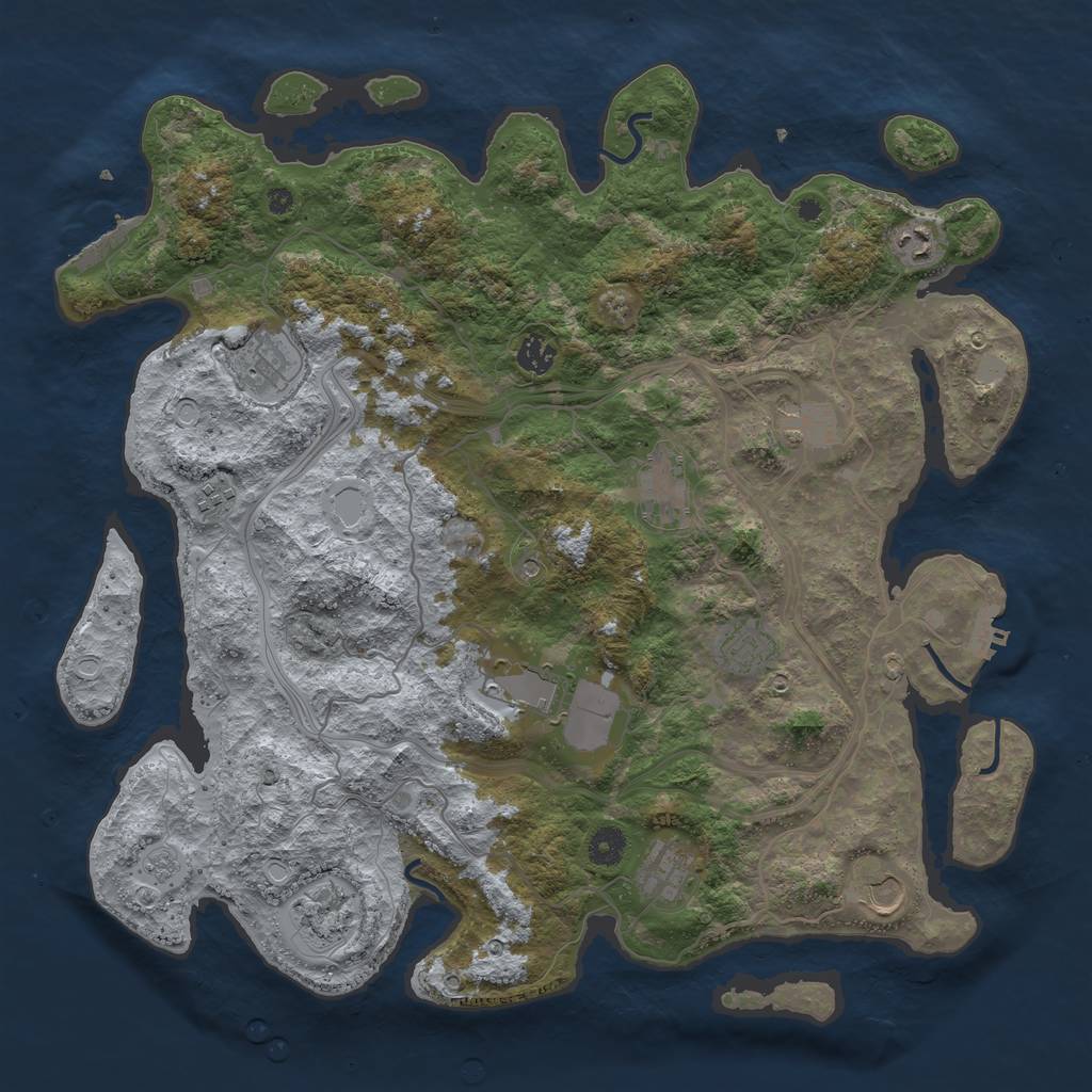 Rust Map: Procedural Map, Size: 4250, Seed: 1580741924, 18 Monuments