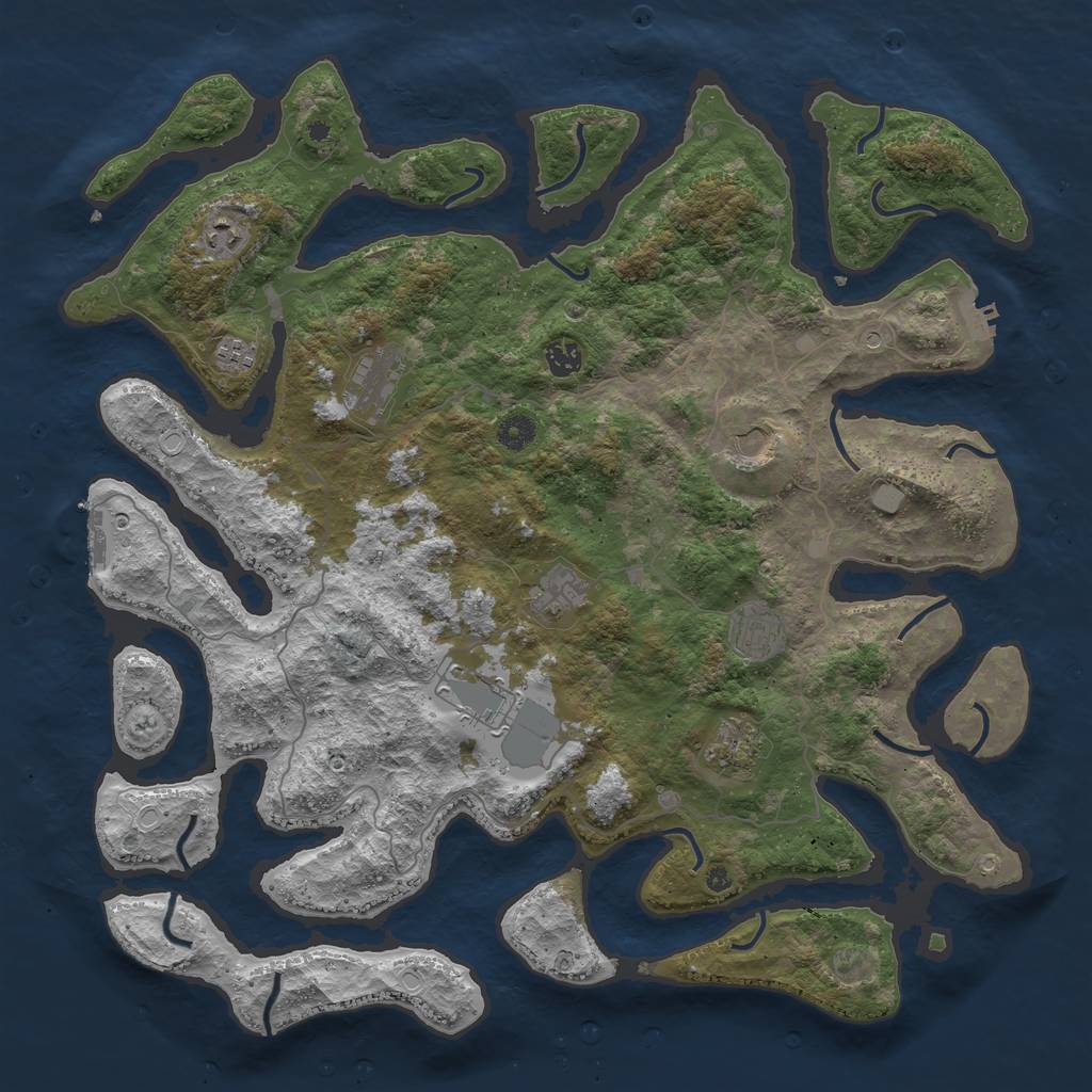 Rust Map: Procedural Map, Size: 4500, Seed: 324415, 17 Monuments