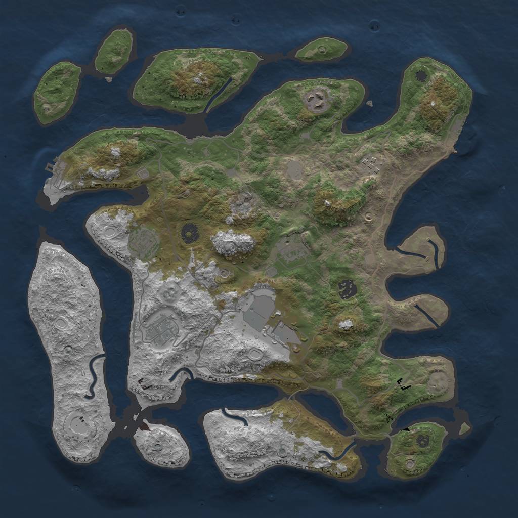 Rust Map: Procedural Map, Size: 4000, Seed: 260220, 15 Monuments