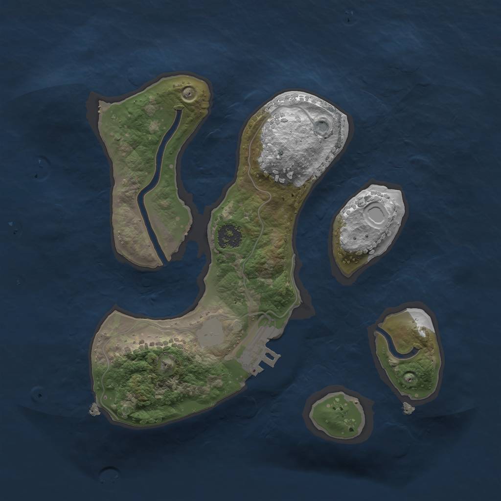 Rust Map: Procedural Map, Size: 2100, Seed: 370390292, 6 Monuments