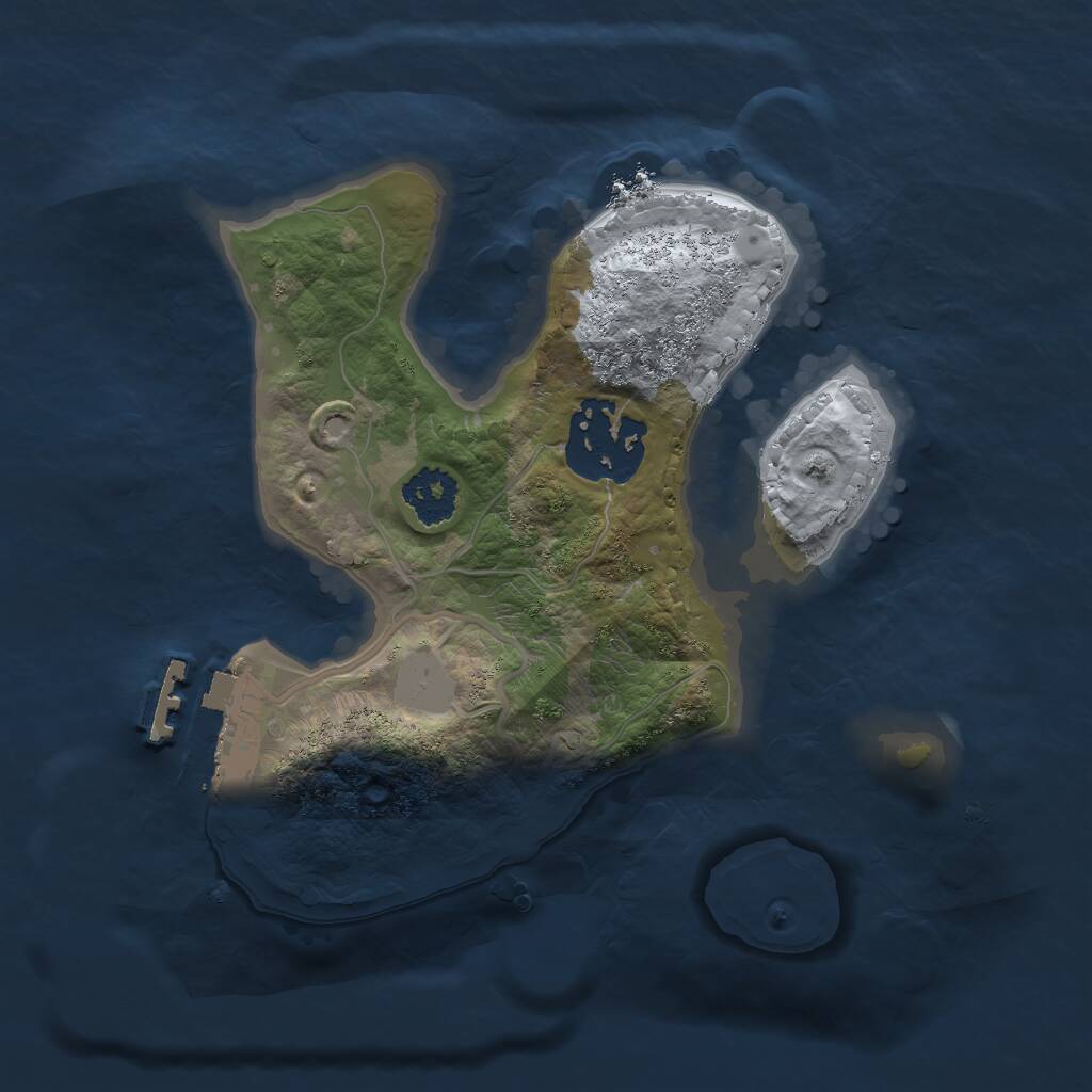 Rust Map: Procedural Map, Size: 2000, Seed: 370390292, 3 Monuments