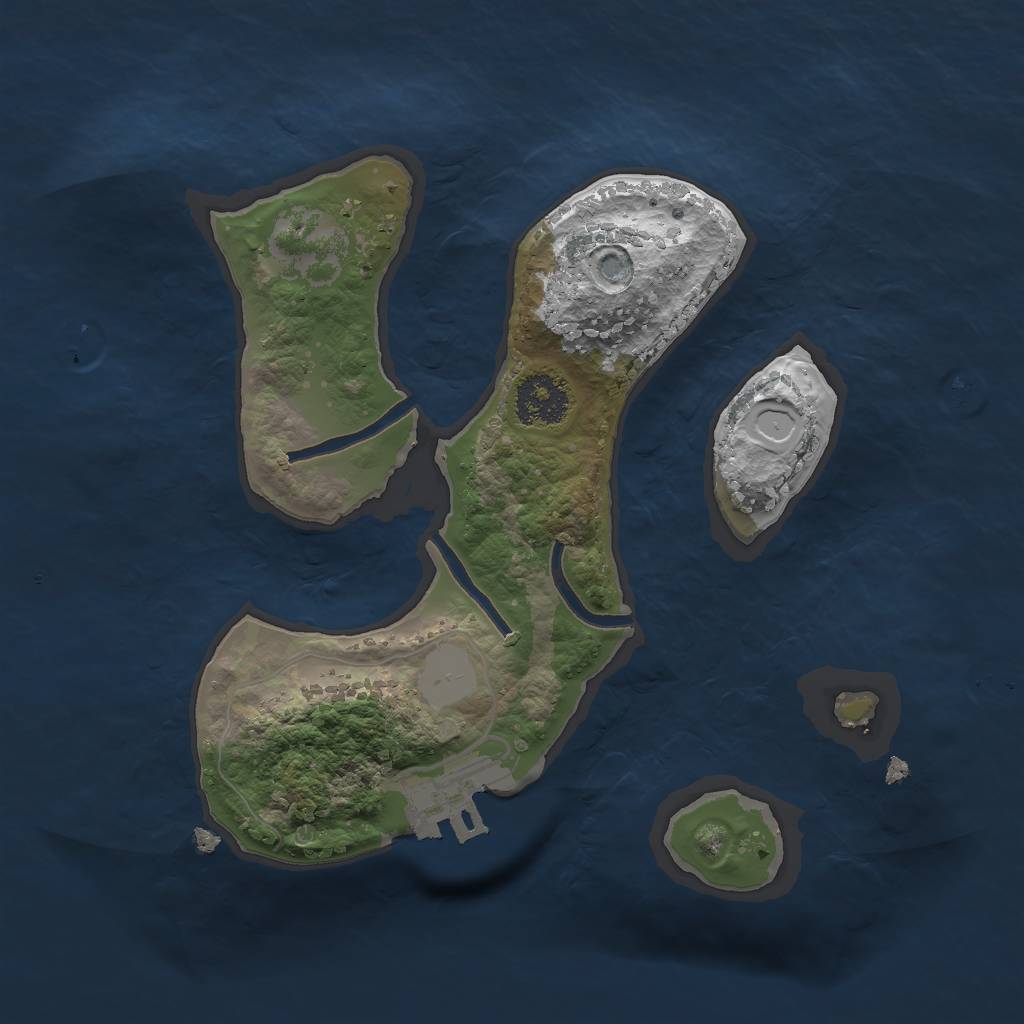 Rust Map: Procedural Map, Size: 2000, Seed: 370390292, 6 Monuments