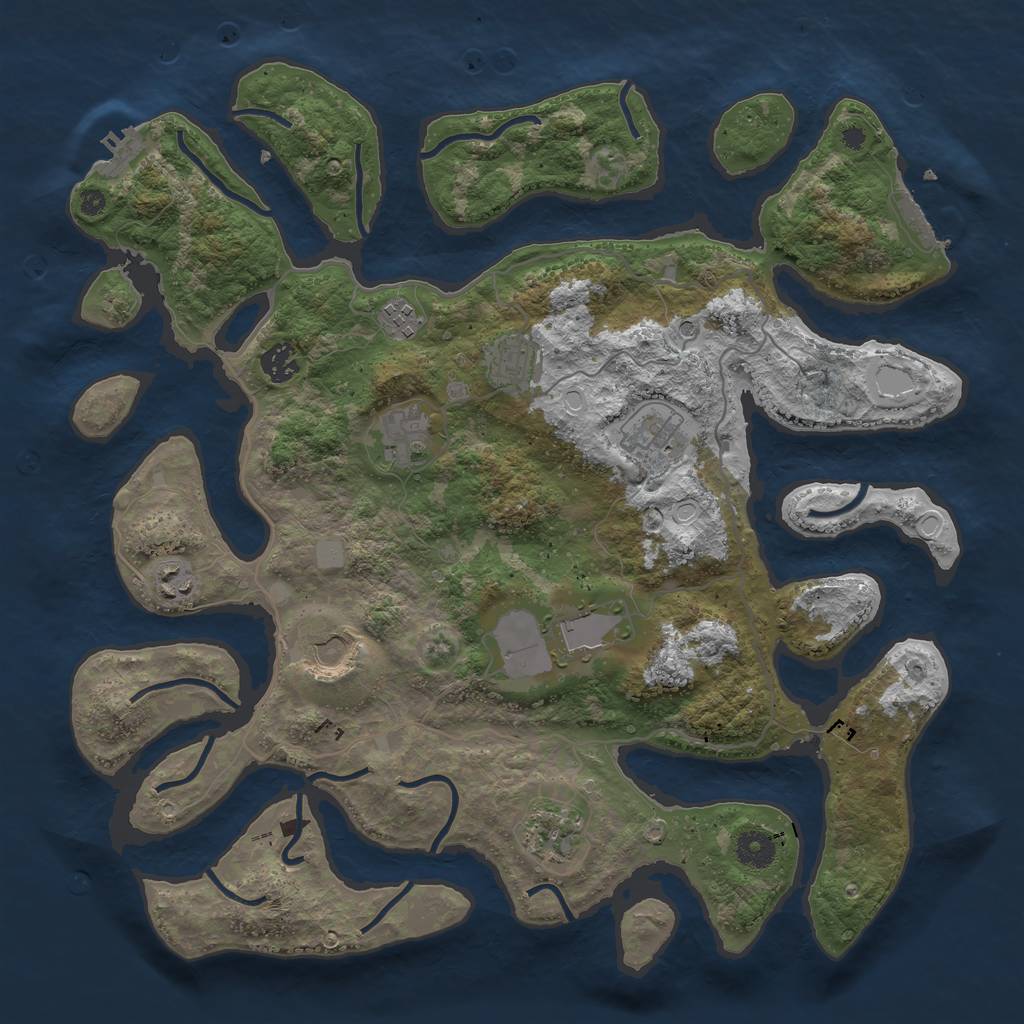 Rust Map: Procedural Map, Size: 4000, Seed: 1767271599, 17 Monuments