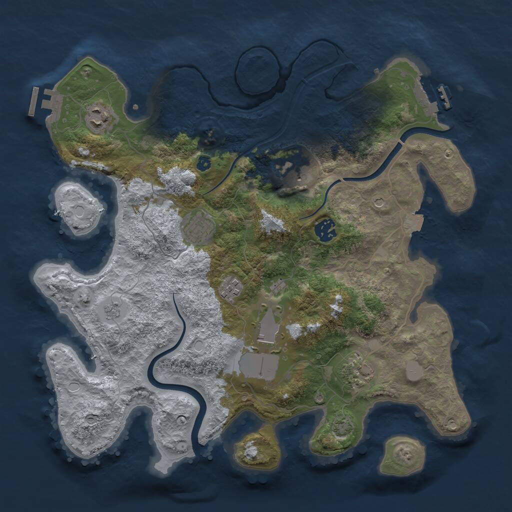 Rust Map: Procedural Map, Size: 3500, Seed: 1333971742, 13 Monuments