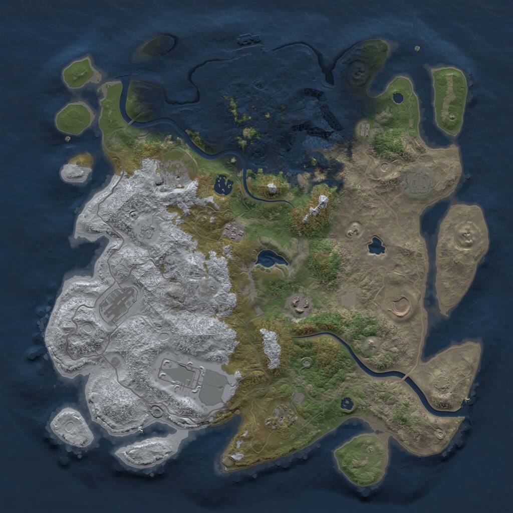 Rust Map: Procedural Map, Size: 4000, Seed: 1846833527, 14 Monuments