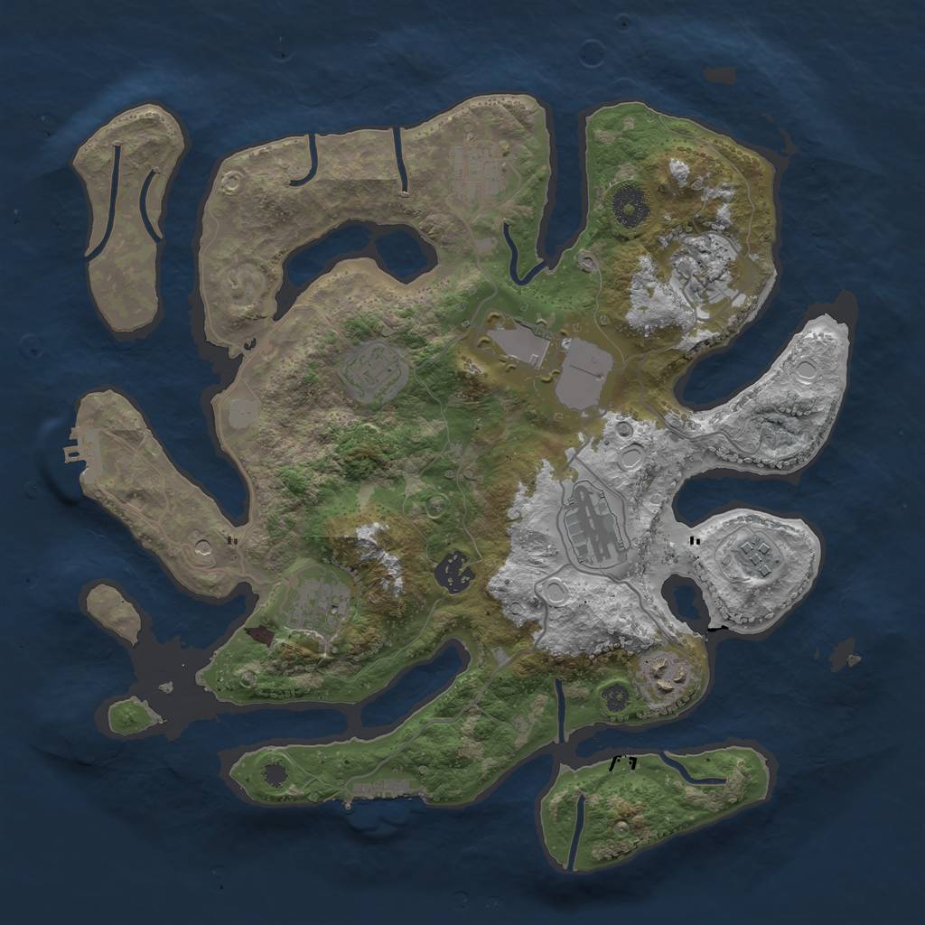 Rust Map: Procedural Map, Size: 3550, Seed: 785737, 17 Monuments