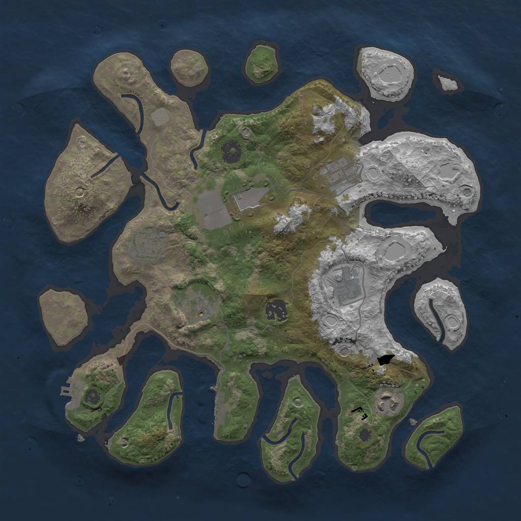 Rust Map: Procedural Map, Size: 3500, Seed: 439, 15 Monuments