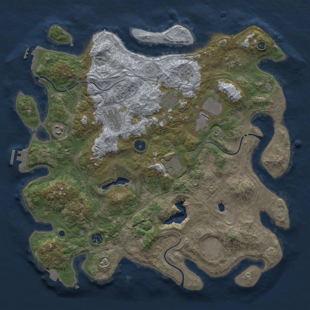 Rust Map: Procedural Map, Size: 4250, Seed: 1287208611, 15 Monuments