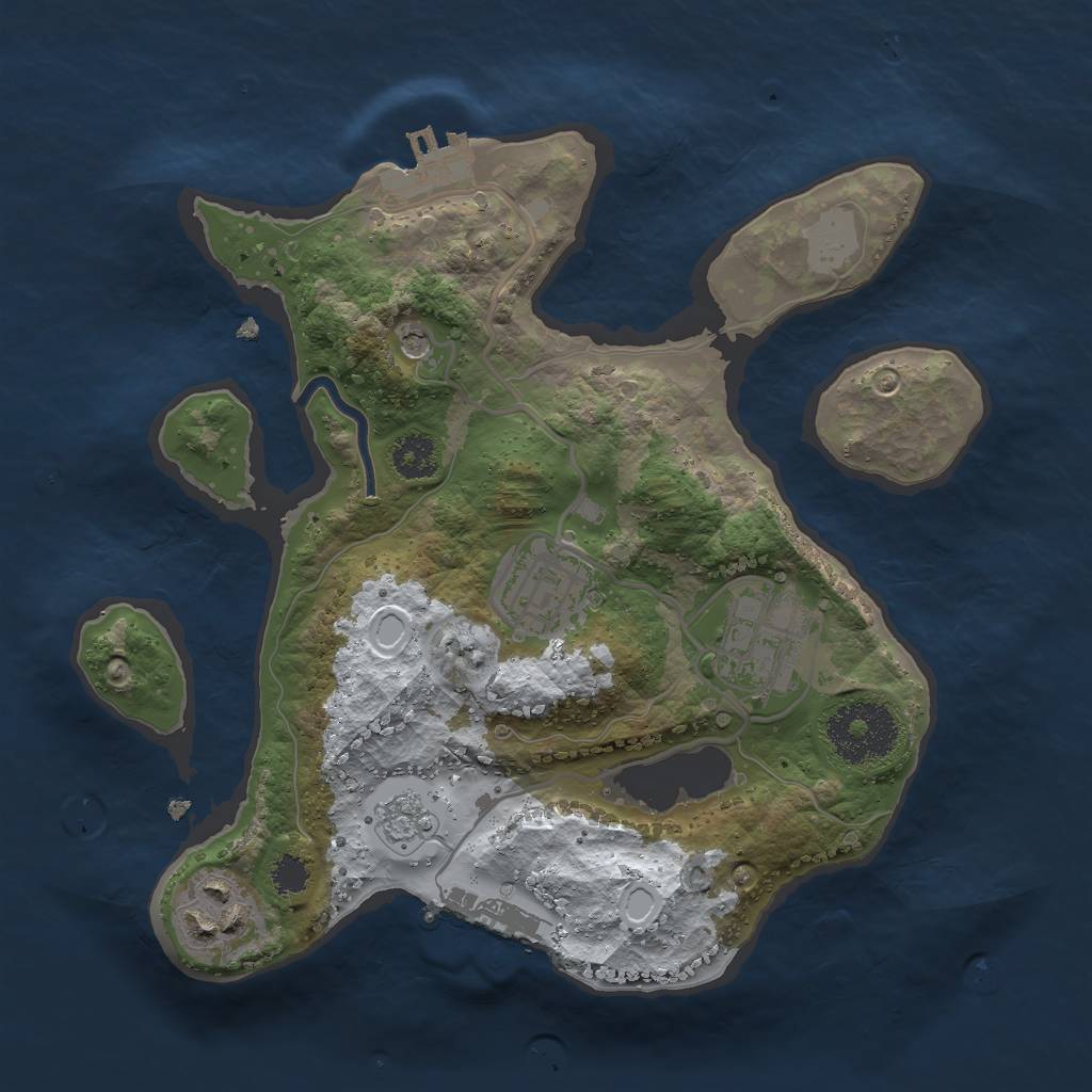 Rust Map: Procedural Map, Size: 2500, Seed: 12632, 12 Monuments