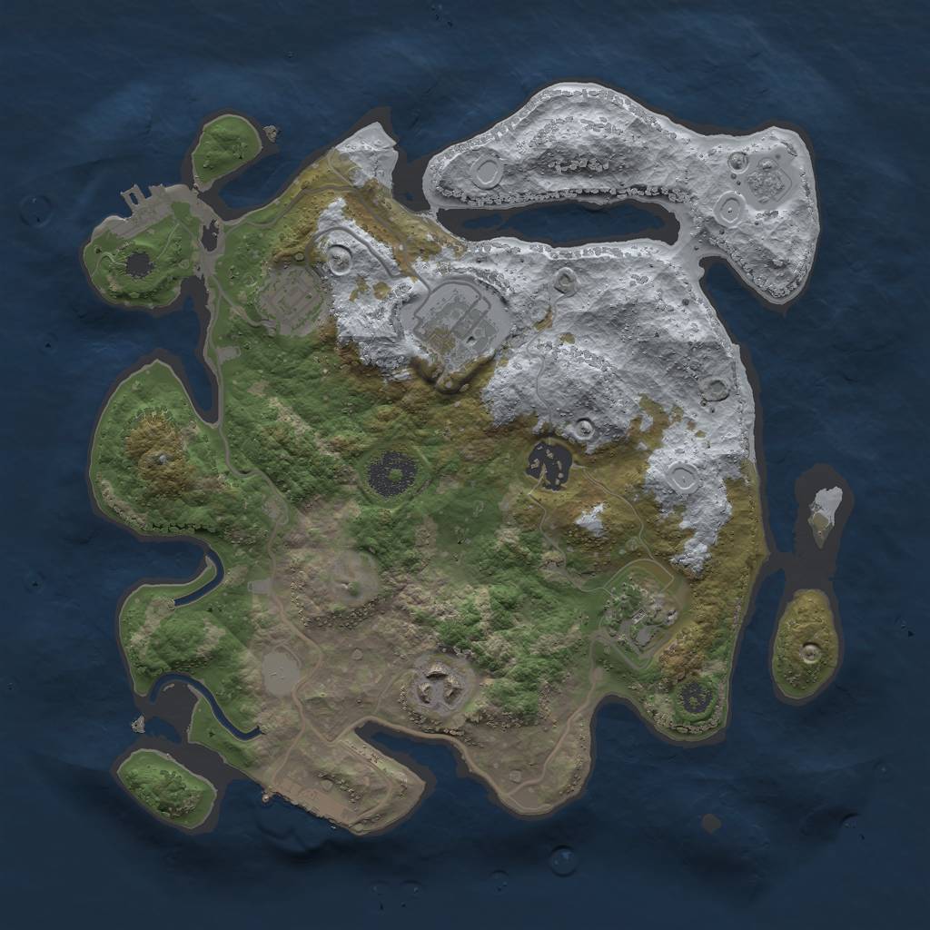 Rust Map: Procedural Map, Size: 3000, Seed: 914822205, 13 Monuments