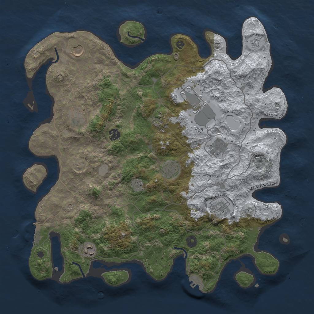Rust Map: Procedural Map, Size: 4000, Seed: 23112021, 19 Monuments