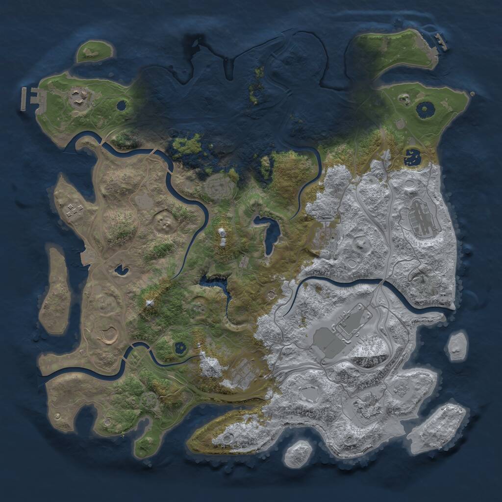 Rust Map: Procedural Map, Size: 4250, Seed: 20000, 16 Monuments
