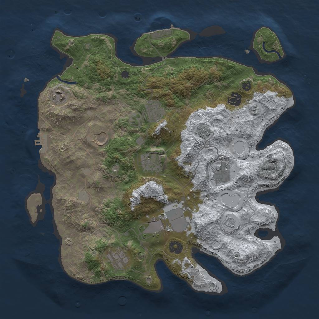 Rust Map: Procedural Map, Size: 3500, Seed: 1770740724, 18 Monuments