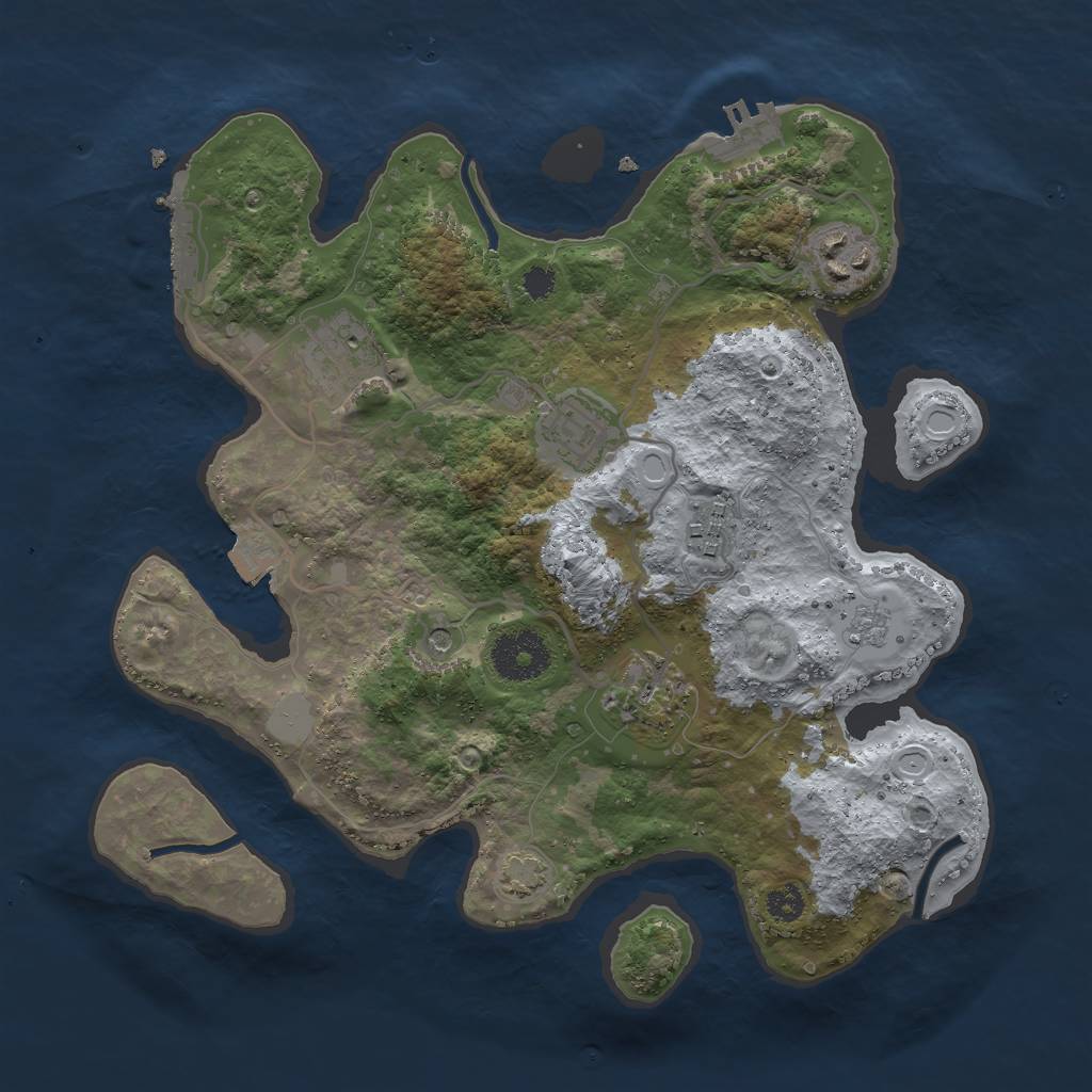 Rust Map: Procedural Map, Size: 3000, Seed: 863487, 13 Monuments
