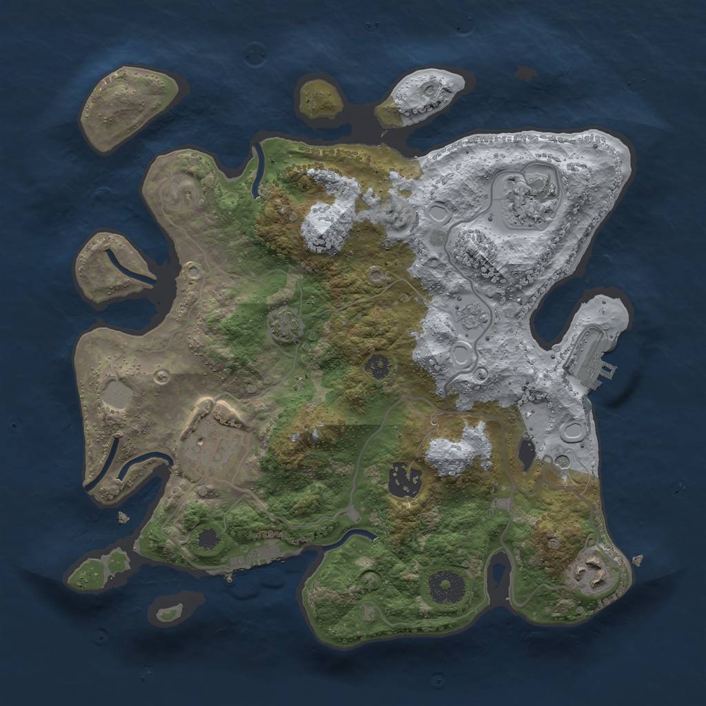 Rust Map: Procedural Map, Size: 3000, Seed: 440967, 12 Monuments