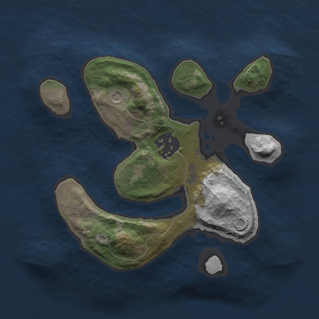 Rust Map: Barren, Size: 2000, Seed: 1263375, 4 Monuments