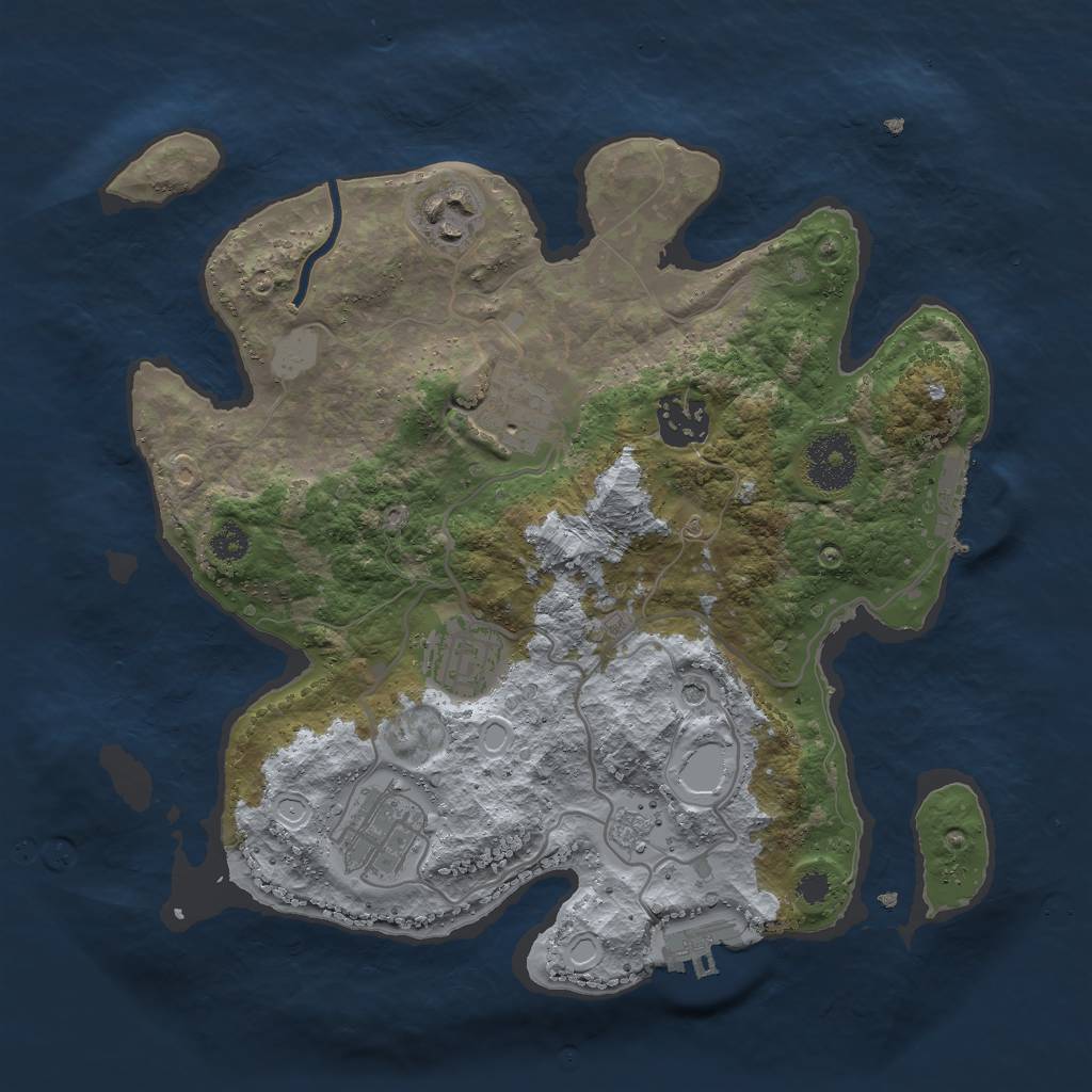 Rust Map: Procedural Map, Size: 3000, Seed: 405004, 12 Monuments
