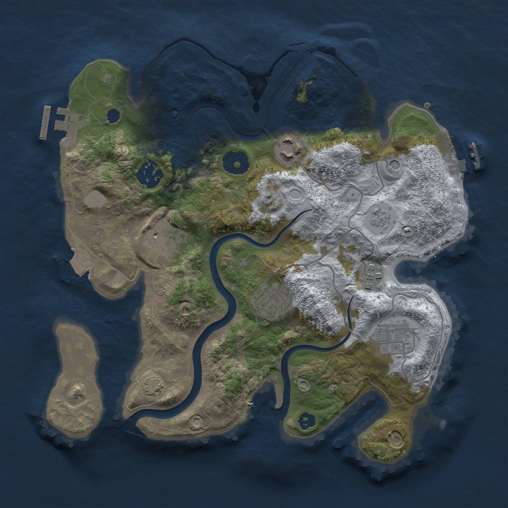 Rust Map: Procedural Map, Size: 3000, Seed: 471222, 12 Monuments