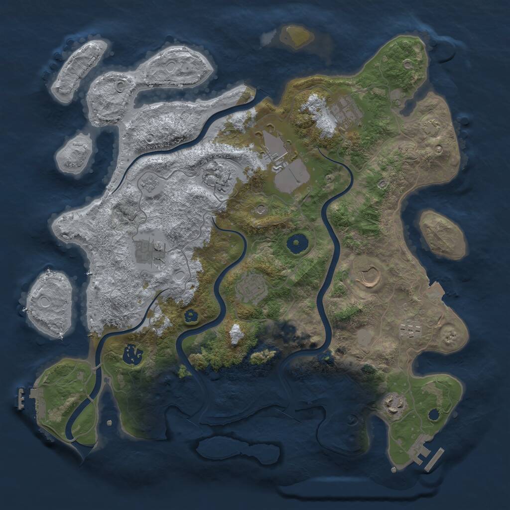 Rust Map: Procedural Map, Size: 3767, Seed: 13836, 15 Monuments