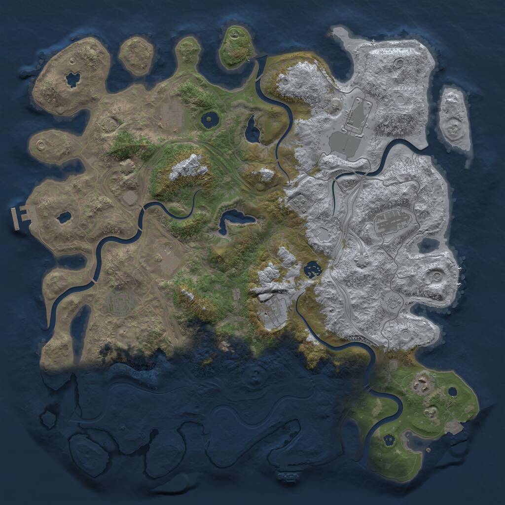 Rust Map: Procedural Map, Size: 4500, Seed: 341358259, 15 Monuments