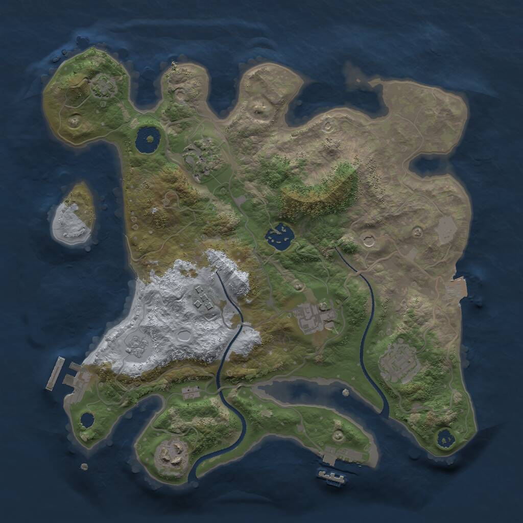 Rust Map: Procedural Map, Size: 3000, Seed: 473460, 12 Monuments