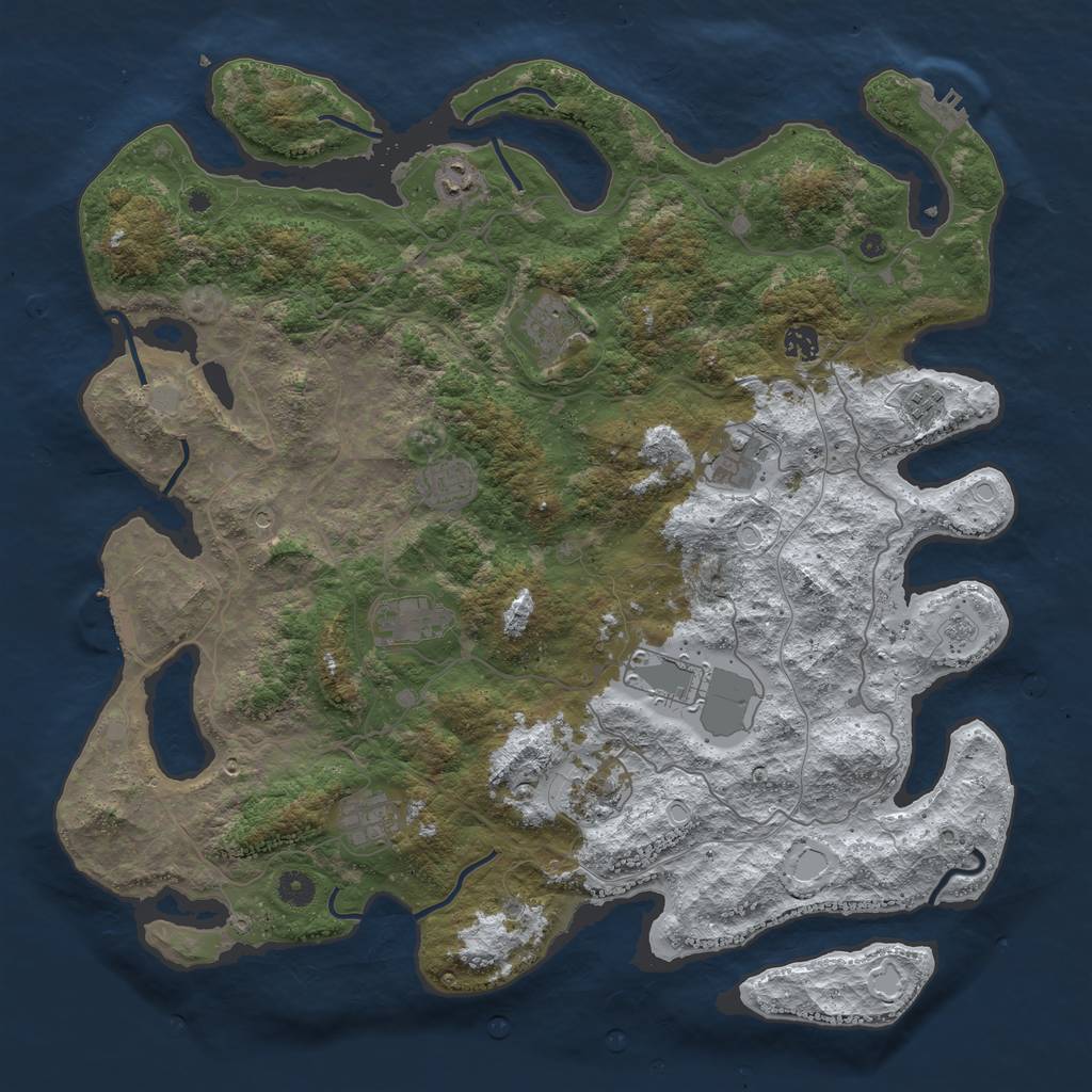 Rust Map: Procedural Map, Size: 4500, Seed: 1145141919, 19 Monuments