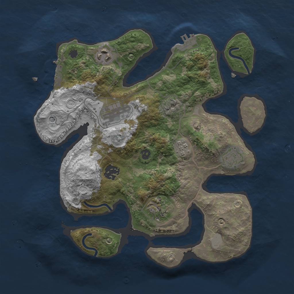 Rust Map: Procedural Map, Size: 3000, Seed: 243000067, 14 Monuments