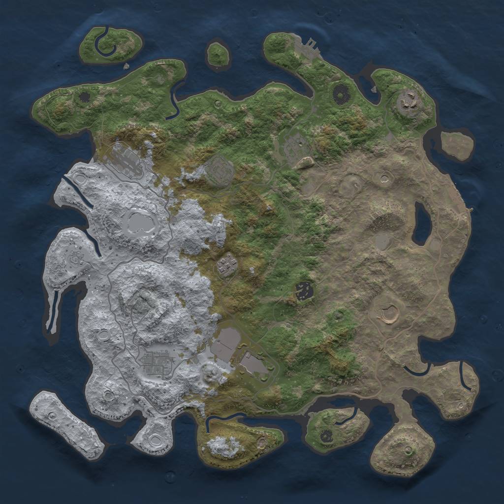 Rust Map: Procedural Map, Size: 4000, Seed: 678640, 16 Monuments