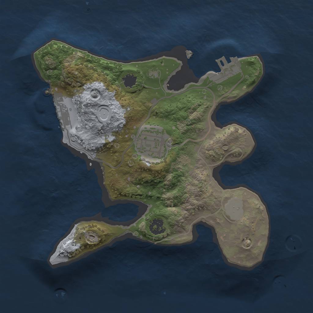 Rust Map: Procedural Map, Size: 2000, Seed: 12354692, 6 Monuments