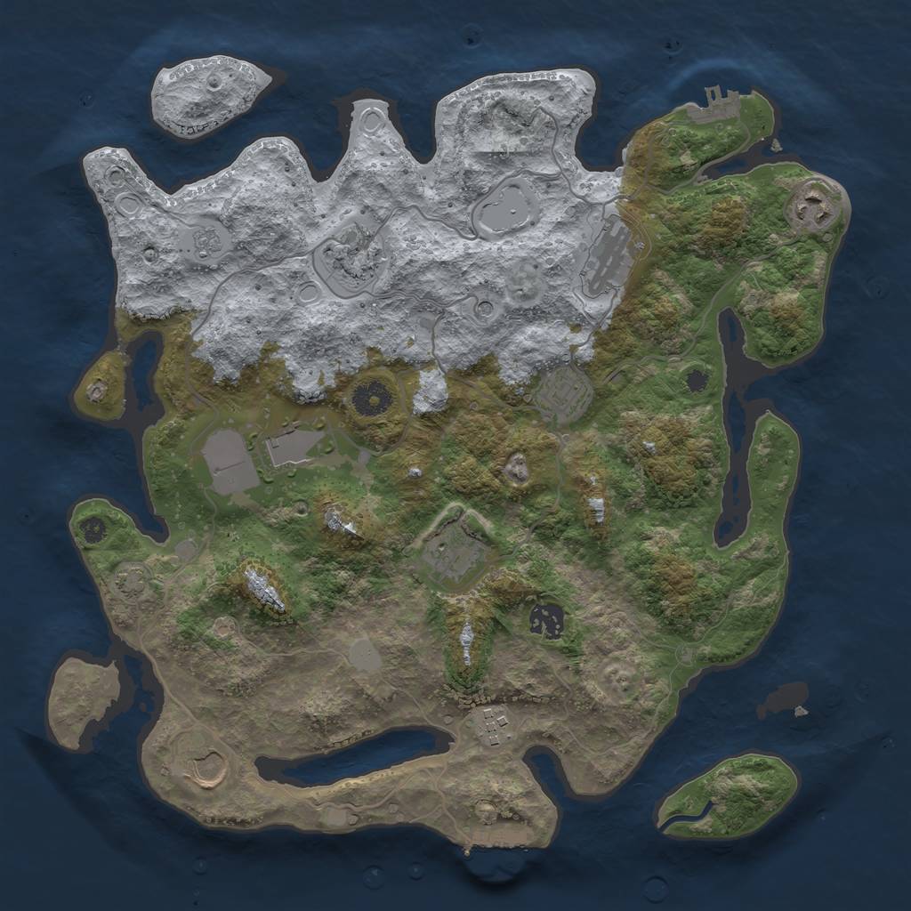 Rust Map: Procedural Map, Size: 3700, Seed: 86437, 17 Monuments