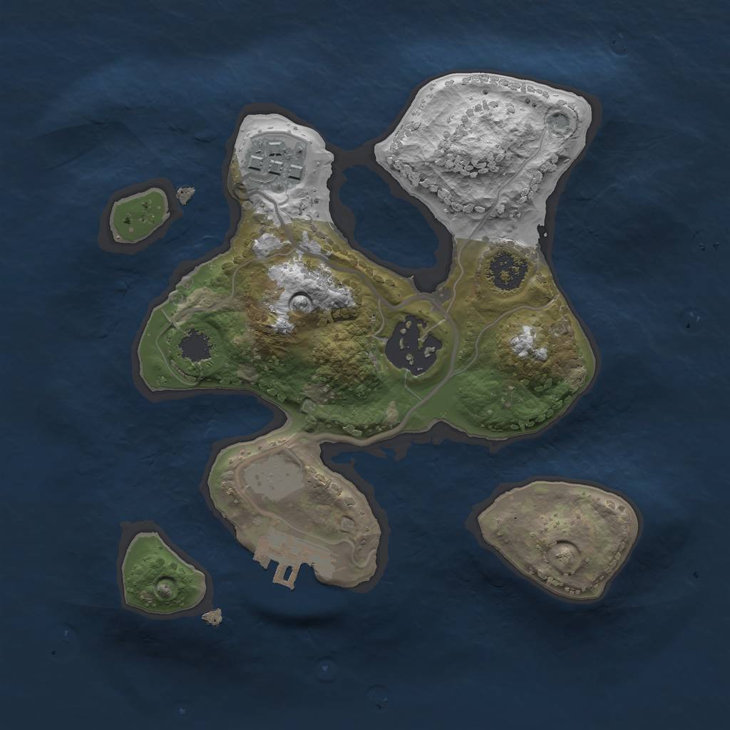 Rust Map: Procedural Map, Size: 2000, Seed: 1811793340, 8 Monuments