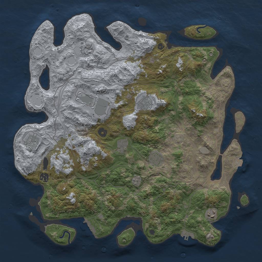 Rust Map: Procedural Map, Size: 4250, Seed: 2321, 17 Monuments