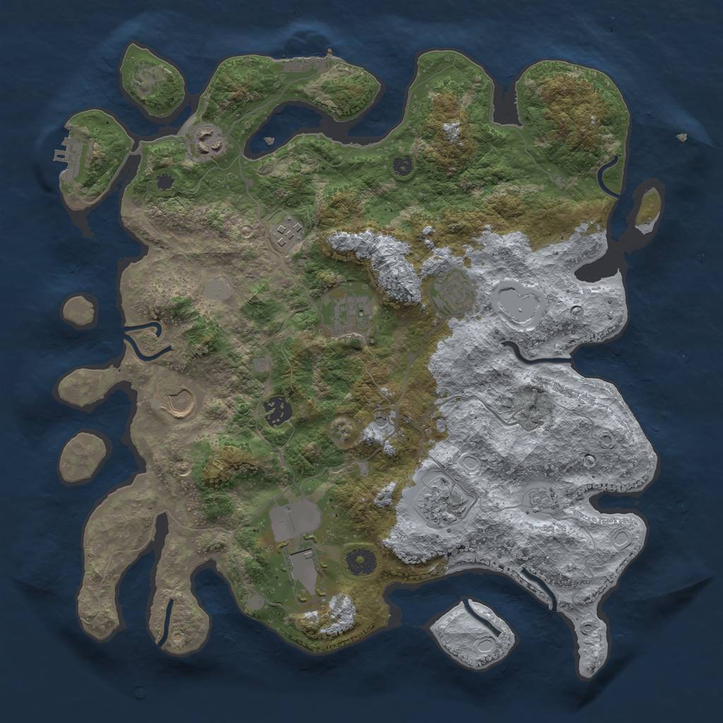 Rust Map: Procedural Map, Size: 3750, Seed: 188027089, 15 Monuments