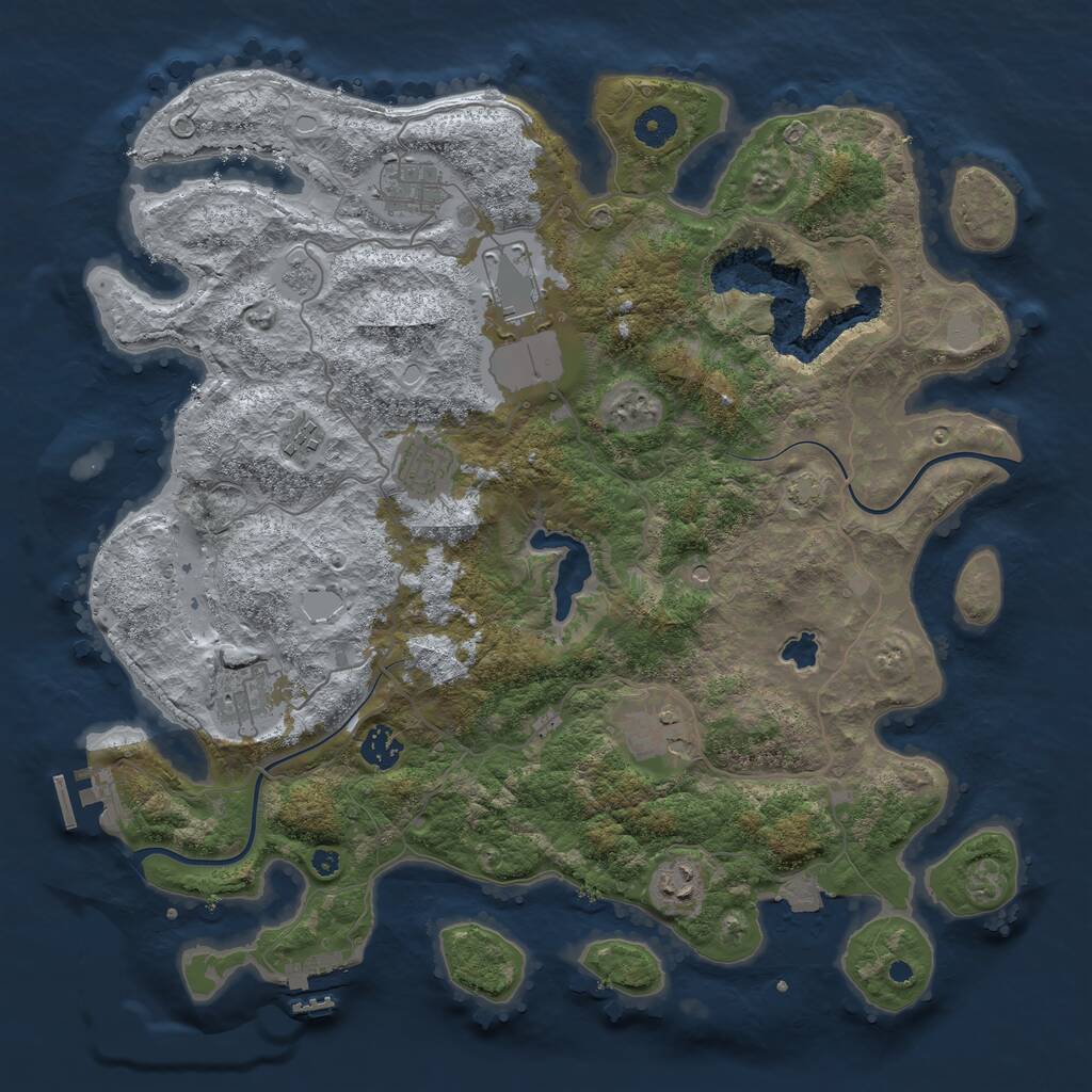 Rust Map: Procedural Map, Size: 4000, Seed: 12394, 14 Monuments