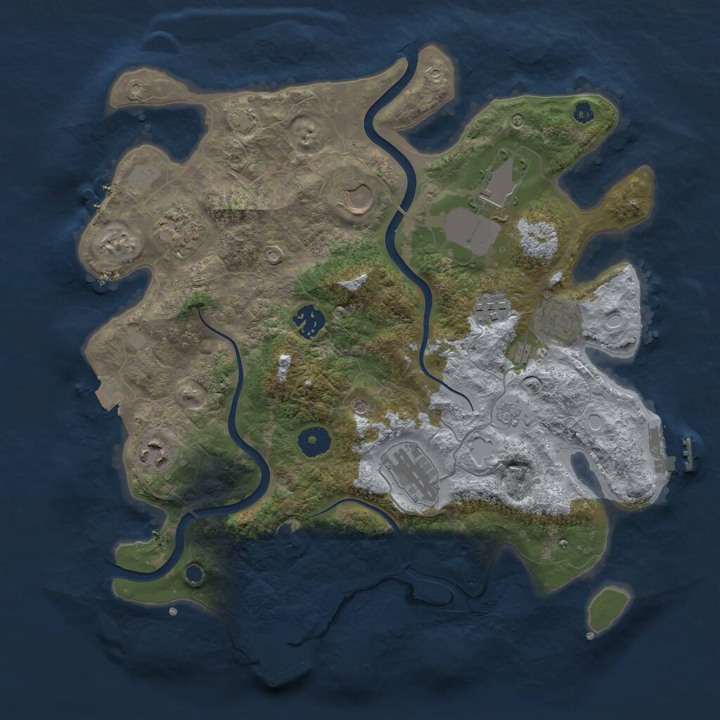 Rust Map: Procedural Map, Size: 3500, Seed: 222136138, 14 Monuments