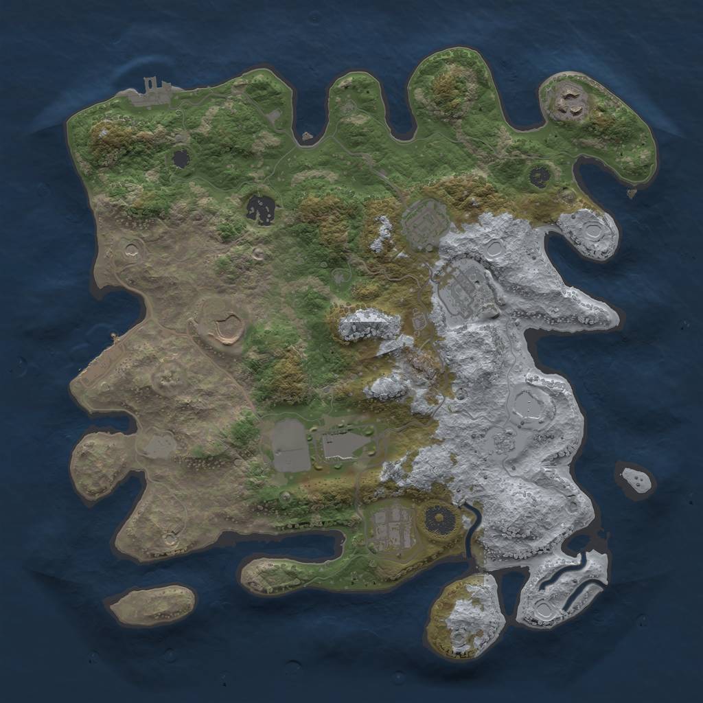 Rust Map: Procedural Map, Size: 3500, Seed: 292, 14 Monuments