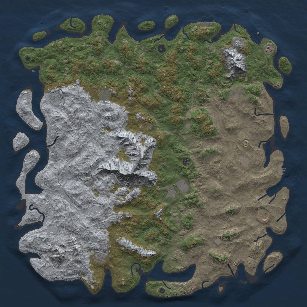 Rust Map: Procedural Map, Size: 6000, Seed: 8943562, 19 Monuments