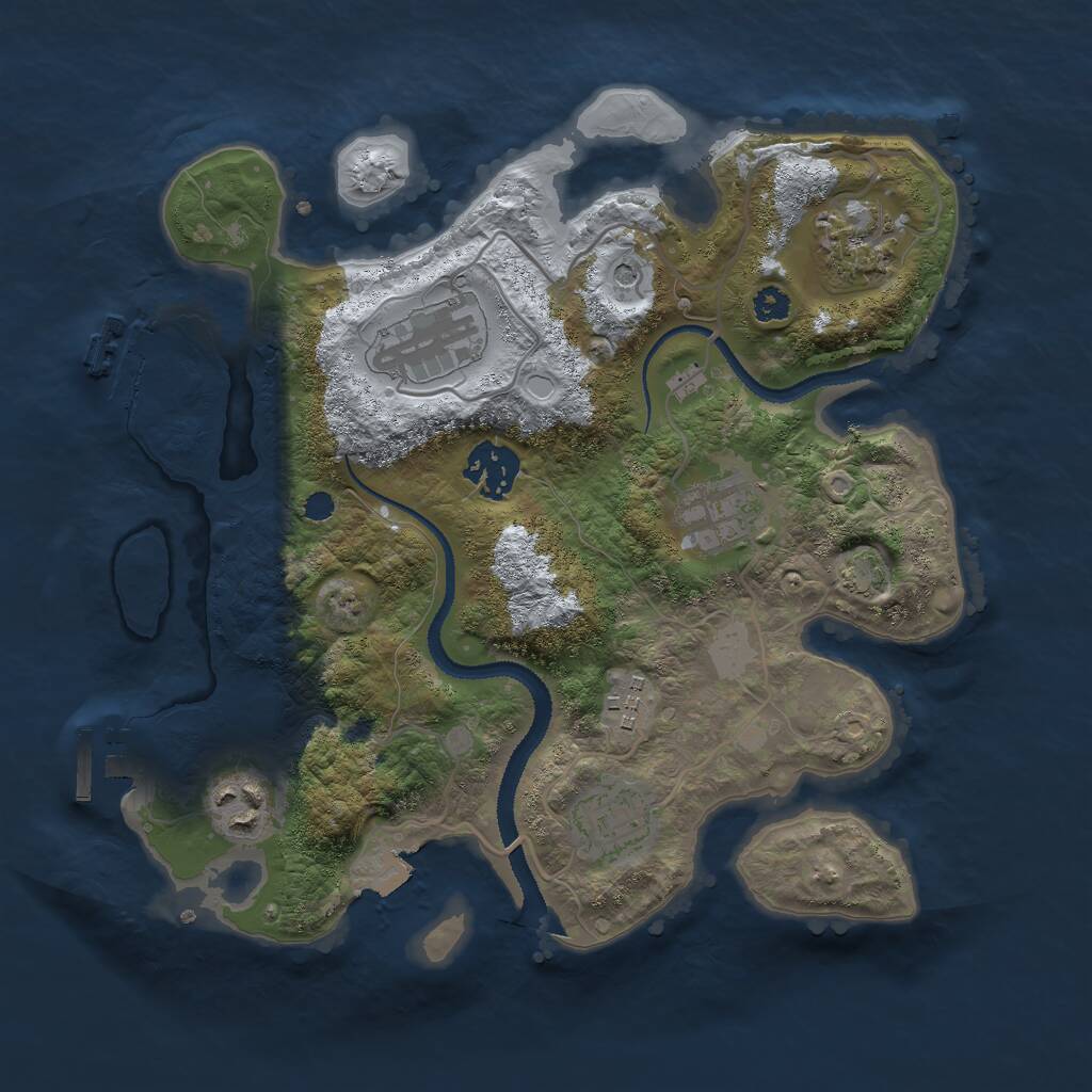 Rust Map: Procedural Map, Size: 3000, Seed: 836845, 12 Monuments