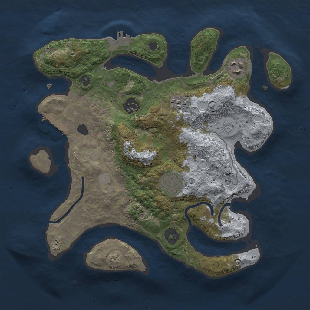 Rust Map: Procedural Map, Size: 3000, Seed: 219742, 11 Monuments