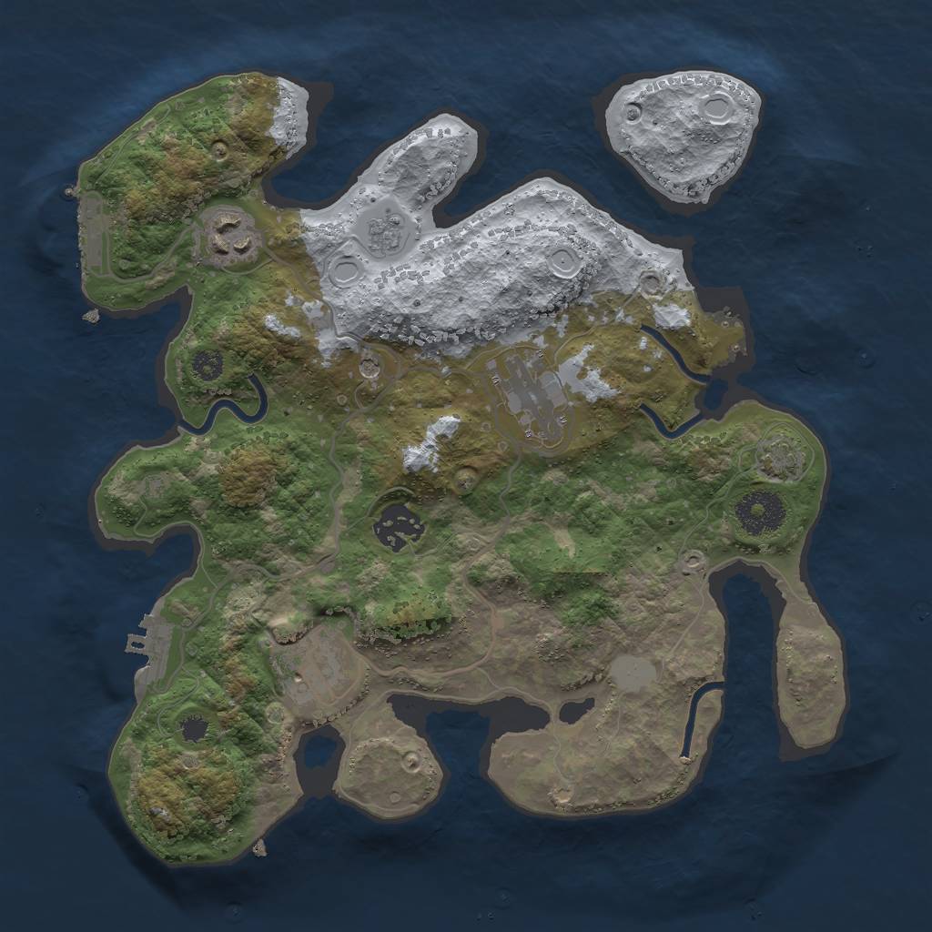 Rust Map: Procedural Map, Size: 3000, Seed: 120404, 12 Monuments