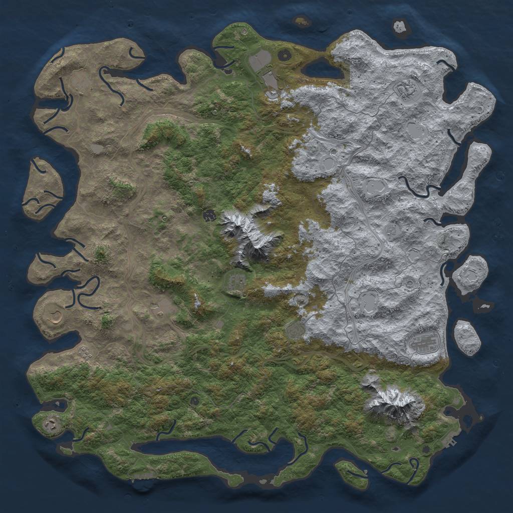 Rust Map: Procedural Map, Size: 6000, Seed: 1299963171, 18 Monuments
