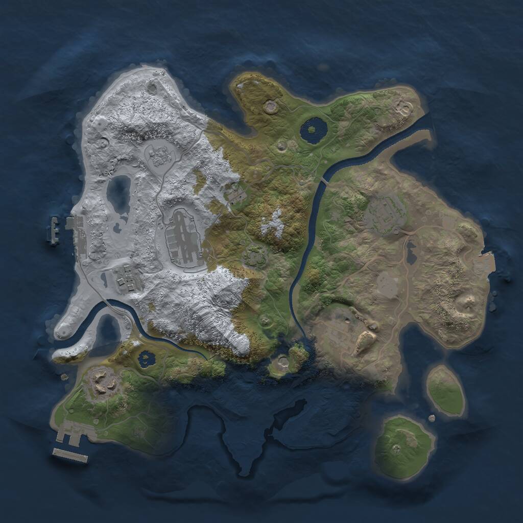 Rust Map: Procedural Map, Size: 3000, Seed: 419320, 11 Monuments