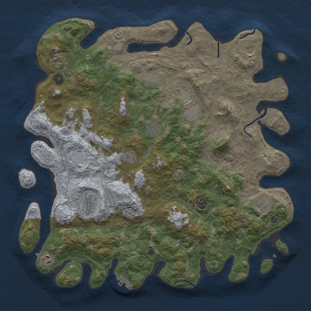 Rust Map: Procedural Map, Size: 4500, Seed: 364324, 17 Monuments