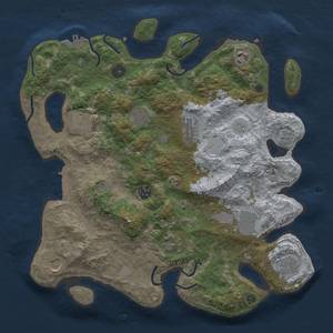 Thumbnail Rust Map: Procedural Map, Size: 3700, Seed: 344782660, 17 Monuments