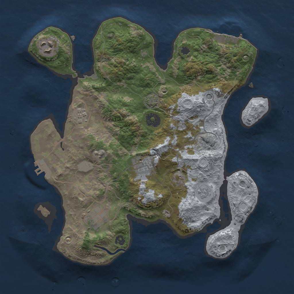Rust Map: Procedural Map, Size: 3000, Seed: 410765, 12 Monuments