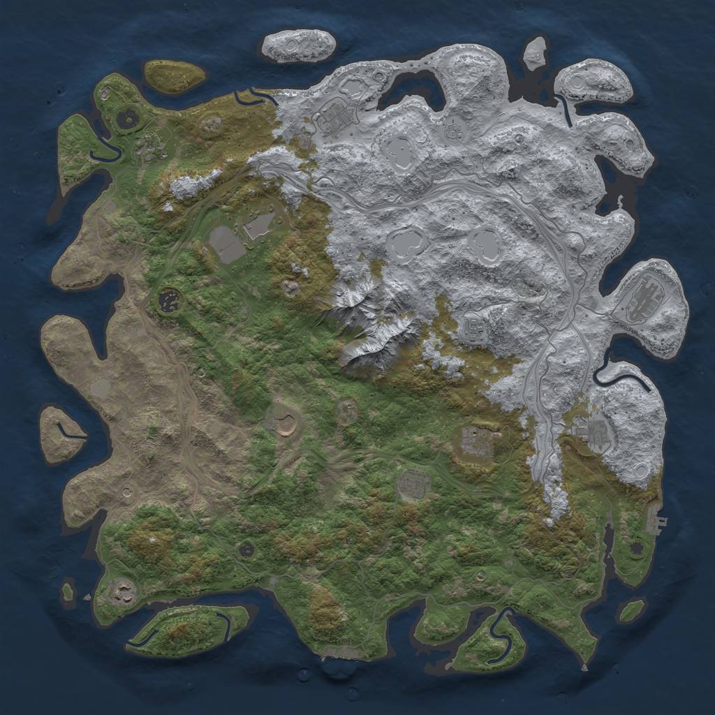 Rust Map: Procedural Map, Size: 5000, Seed: 1532208762, 18 Monuments