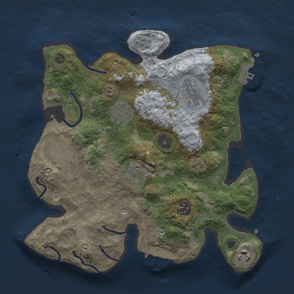 Rust Map: Procedural Map, Size: 3000, Seed: 181143, 13 Monuments